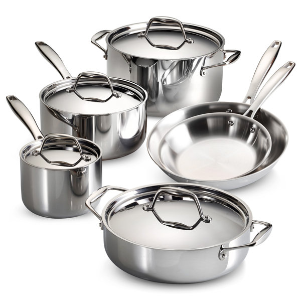 16 Lenox 5 Piece TriPly Cookware Set Stainless Steel All Pans Kitchen